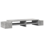 Vidaxl monitorstandaard met opbergruimte 100x27x15 cm hout betongrijs