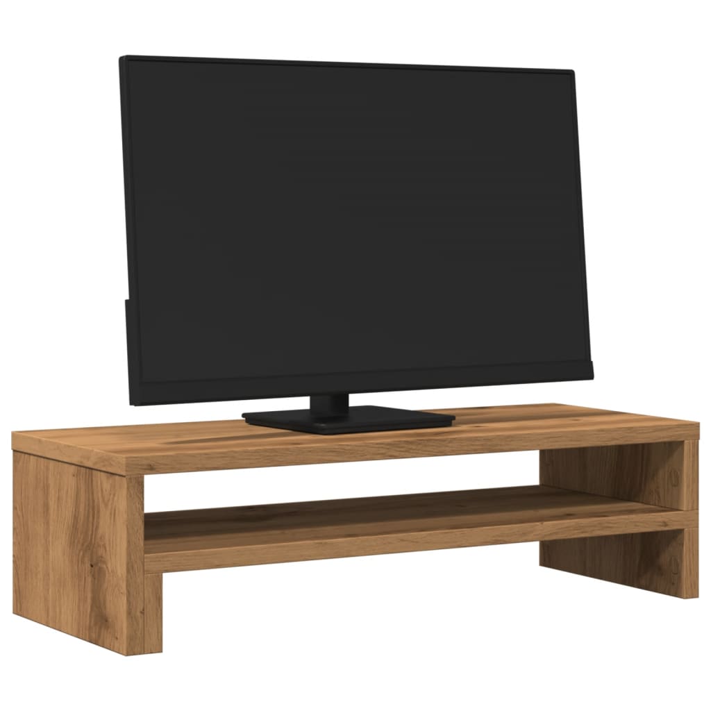 Vidaxl monitorstandaard 54x22x15 cm bewerkt hout artisanaal eikenkleur