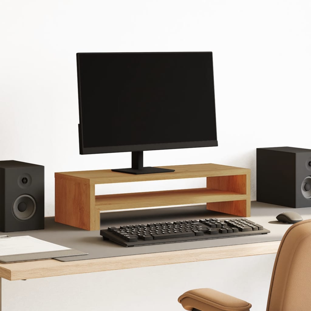 Vidaxl monitorstandaard 54x22x15 cm bewerkt hout artisanaal eikenkleur
