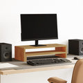 Vidaxl monitorstandaard 54x22x15 cm bewerkt hout artisanaal eikenkleur