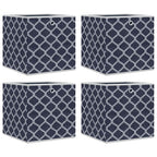 Vidaxl opbergboxen 4 st inklapbaar 32x32x32 cm ongeweven stof blauw