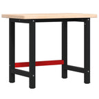Vidaxl werkbank rechthoekig 100x60x83 cm massief eikenhout