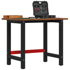 Vidaxl werkbank rechthoek 100x60x81,5 cm massief eikenhout donkerbruin