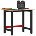 Vidaxl werkbank rechthoekig 100x60x81,5 cm massief beukenhout