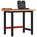 Vidaxl werkbank rechthoekig 100x60x83 cm massief beukenhout