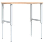 Vidaxl werkbank rechthoekig 100x60x(71,5-98) cm massief eikenhout