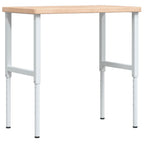 Vidaxl werkbank rechthoekig 100x60x(73-99,5) cm massief eikenhout