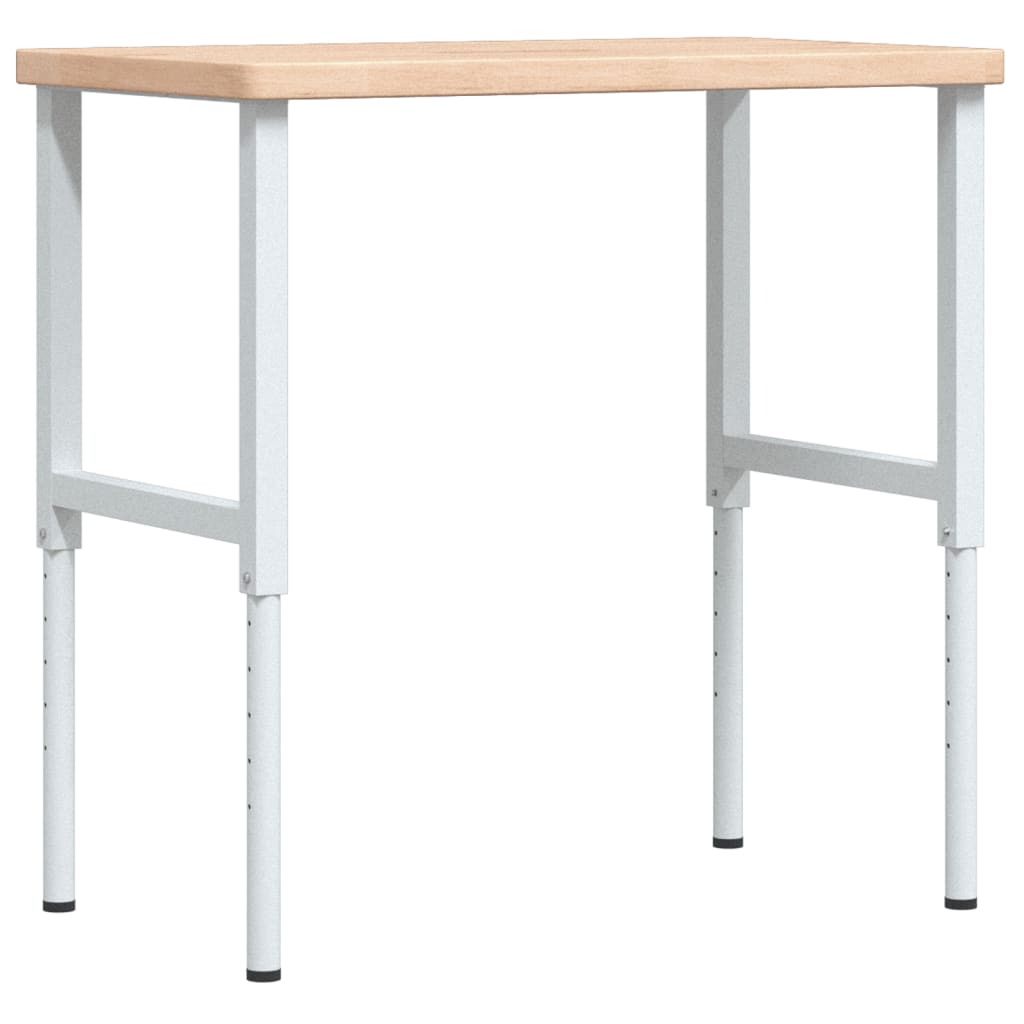Vidaxl werkbank rechthoekig 100x60x(73-99,5) cm massief eikenhout