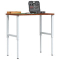 Vidaxl werkbank rechthoek 100x60x(71,5-98) cm eikenhout donkerbruin