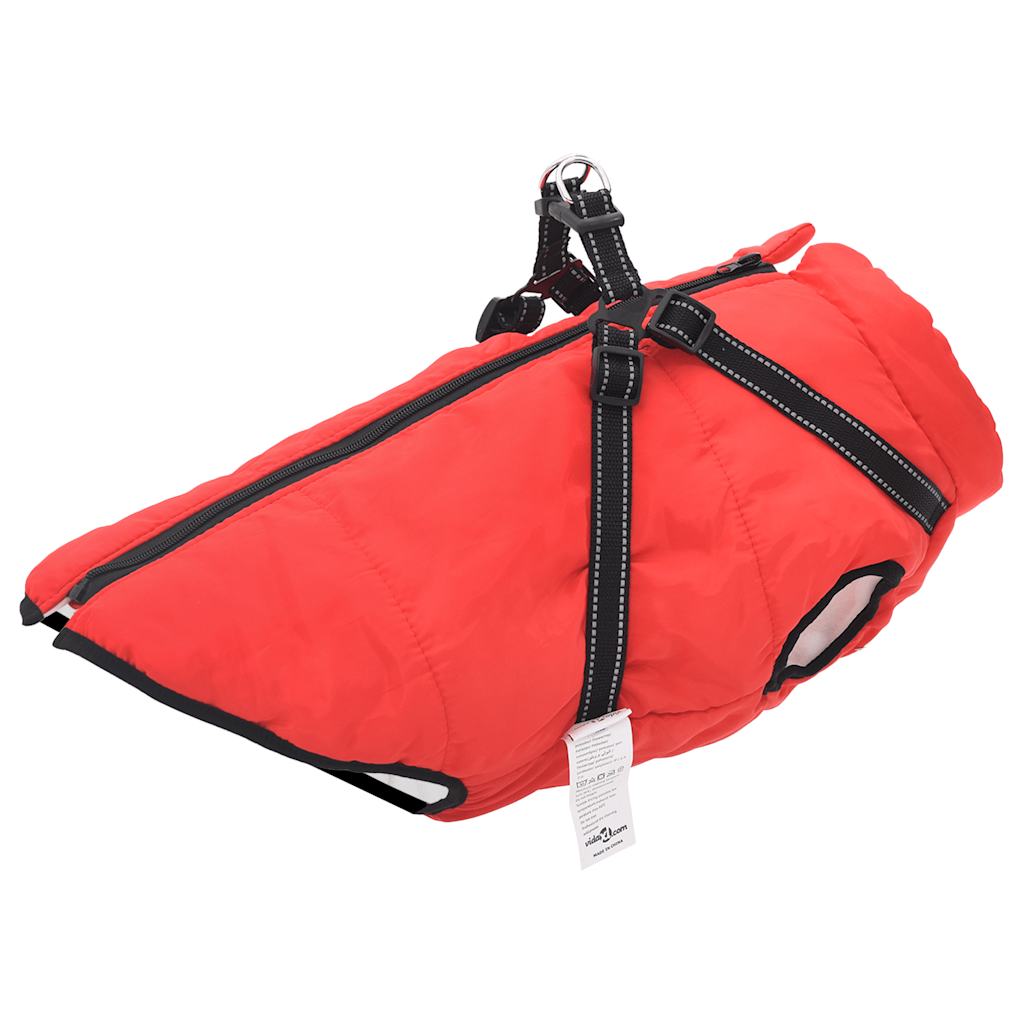 Vidaxl hondenjas met harnas waterdicht reflecterend rood l44