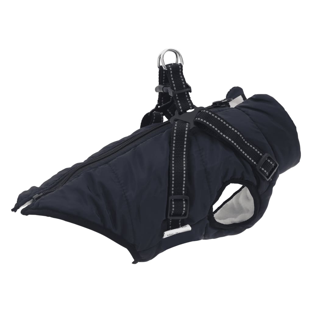 Vidaxl hondenjas met harnas waterdicht reflecterend marineblauw l28
