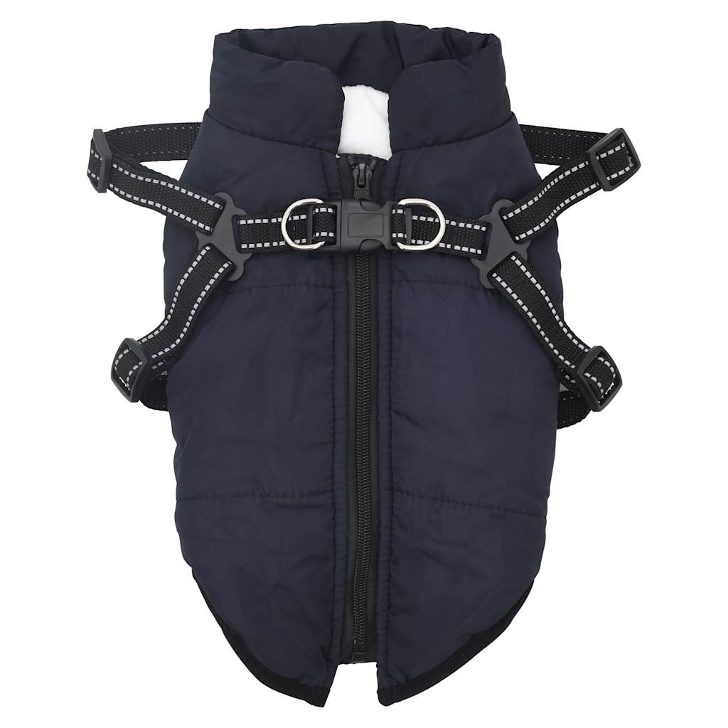 Vidaxl hondenjas met harnas waterdicht reflecterend marineblauw l28