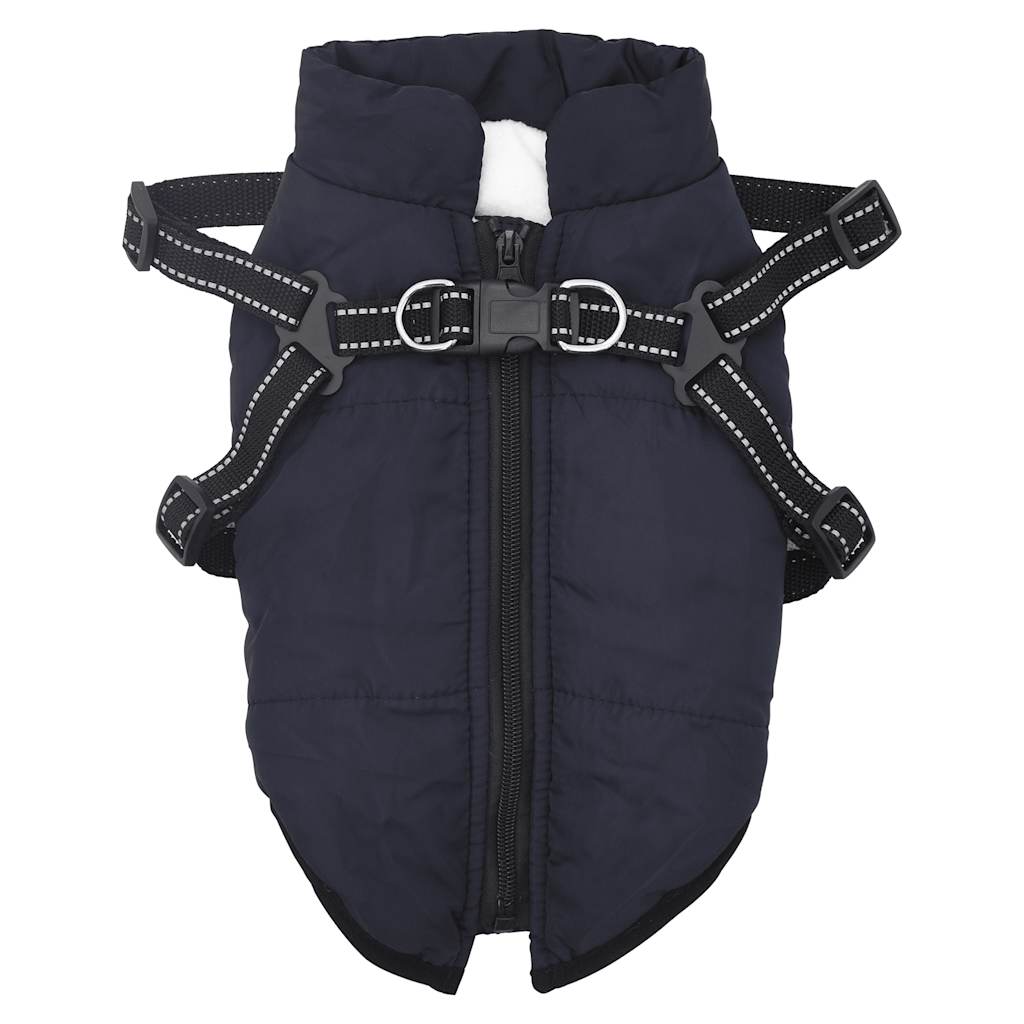 Vidaxl hondenjas met harnas waterdicht reflecterend marineblauw l32