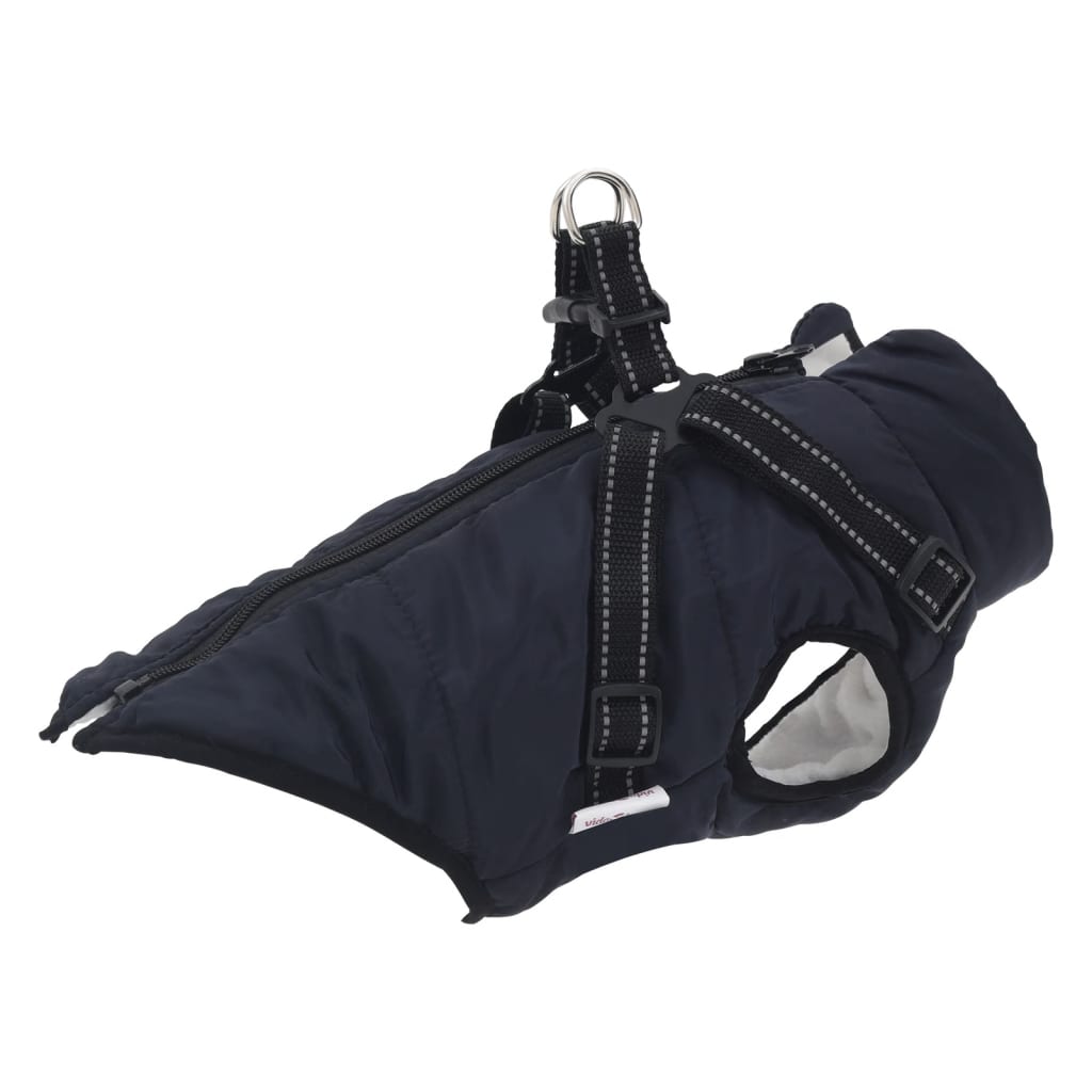 Vidaxl hondenjas met harnas waterdicht reflecterend marineblauw l36