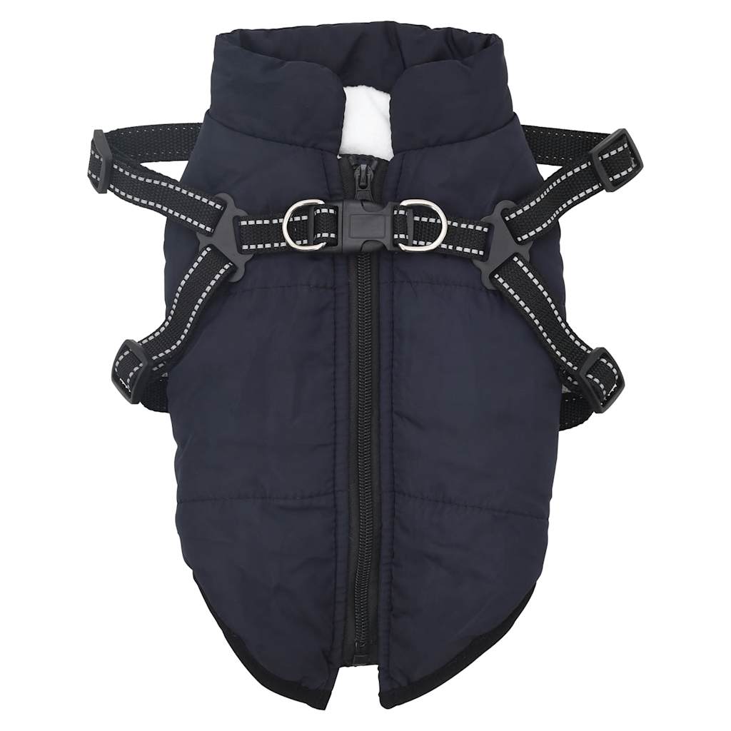 Vidaxl hondenjas met harnas waterdicht reflecterend marineblauw l40