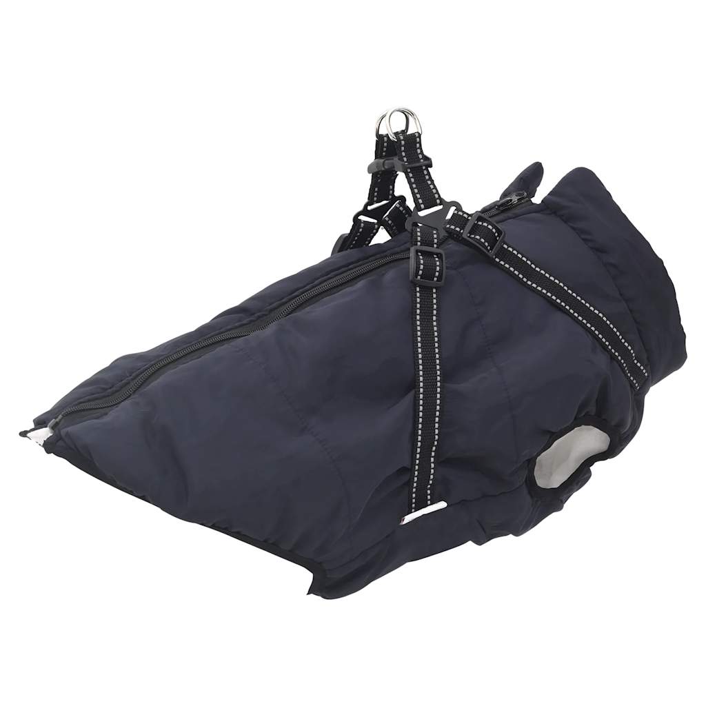 Vidaxl hondenjas met harnas waterdicht reflecterend marineblauw l48