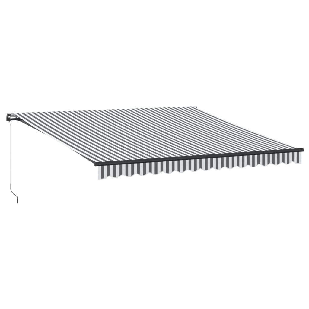Vidaxl luifel handmatig uittrekbaar 400x300 cm antracietkleurig en wit