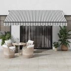 Vidaxl luifel handmatig uittrekbaar 400x300 cm antracietkleurig en wit