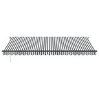 VidaXL Luifel handmatig uittrekbaar 500x300 cm antracietkleurig en wit
