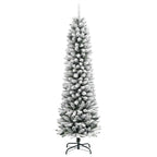 Vidaxl kunstkerstboom met sneeuw smal 120 cm pvc en pe