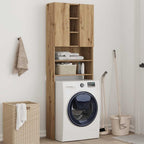 Vidaxl wasmachinekast 64x25,5x190 cm artisanaal eikenkleur