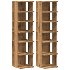 Vidaxl schoenenkasten 2 st 28x27x102 cm bewerkt hout artisanaal eiken