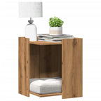 Vidaxl kattenbakkast 42x42x51 cm bewerkt hout artisanaal eikenkleurig