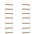 Vidaxl wanddecoraties laddervormig 2 st 30x100 cm naturel tak