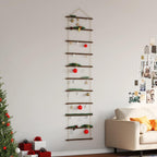 Vidaxl wanddecoratie laddervormig 50x200 cm naturel tak