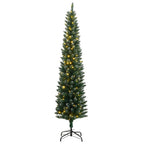 Vidaxl kunstkerstboom smal met 300 led's 210 cm
