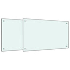 Vidaxl spatschermen keuken 2 st 70x40 cm gehard glas wit