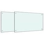 Vidaxl spatschermen keuken 2 st 70x60 cm gehard glas wit