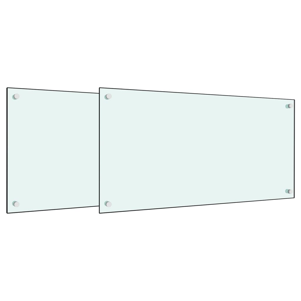 Vidaxl spatschermen keuken 2 st 80x40 cm gehard glas wit