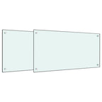 Vidaxl spatschermen keuken 2 st 80x40 cm gehard glas wit
