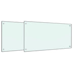 Vidaxl spatschermen keuken 2 st 80x50 cm gehard glas wit
