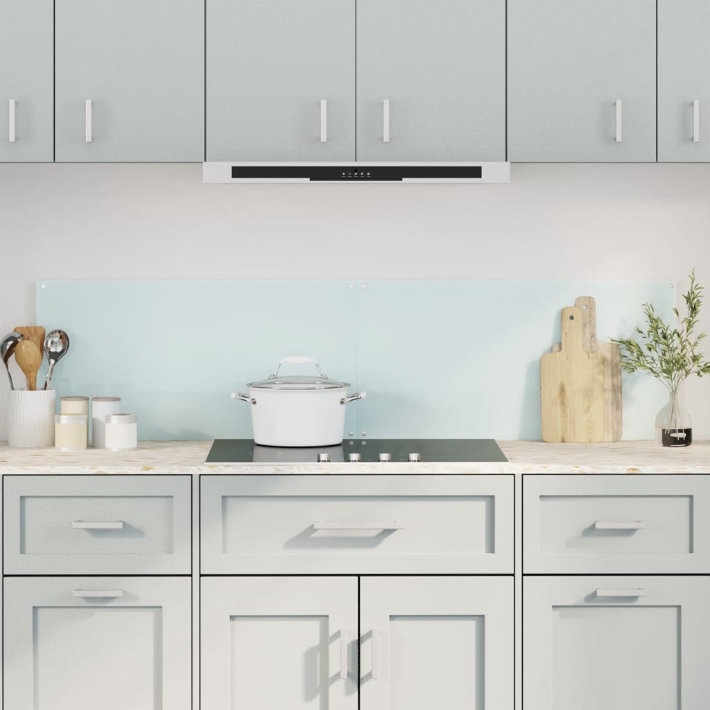 Vidaxl spatschermen keuken 2 st 80x50 cm gehard glas wit
