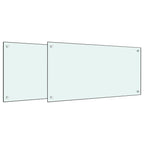 Vidaxl spatschermen keuken 2 st 80x60 cm gehard glas wit