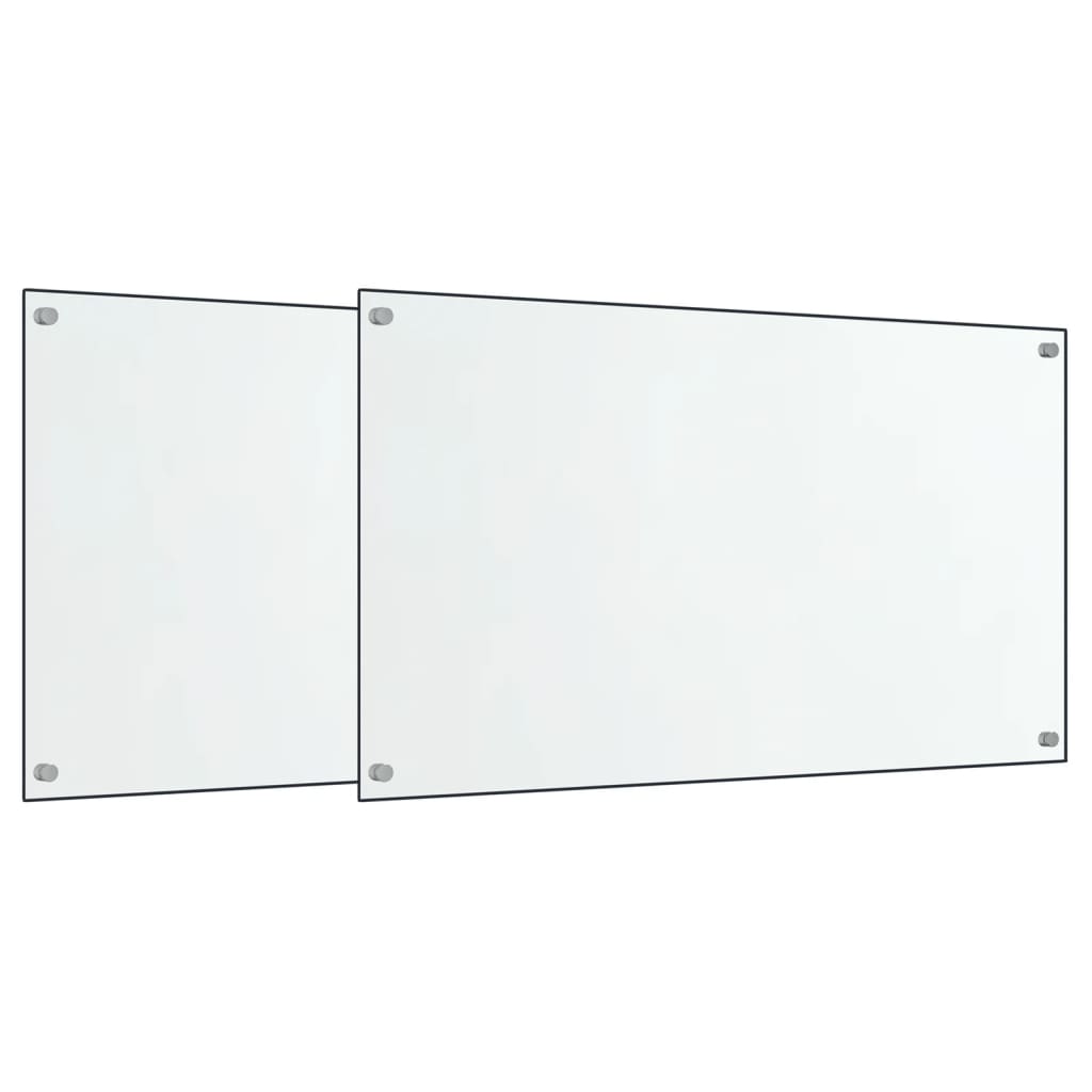 Vidaxl spatschermen keuken 2 st 70x40 cm gehard glas transparant