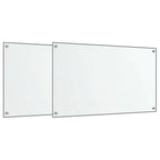Vidaxl spatschermen keuken 2 st 70x40 cm gehard glas transparant