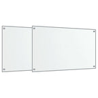 Vidaxl spatschermen keuken 2 st 70x50 cm gehard glas transparant
