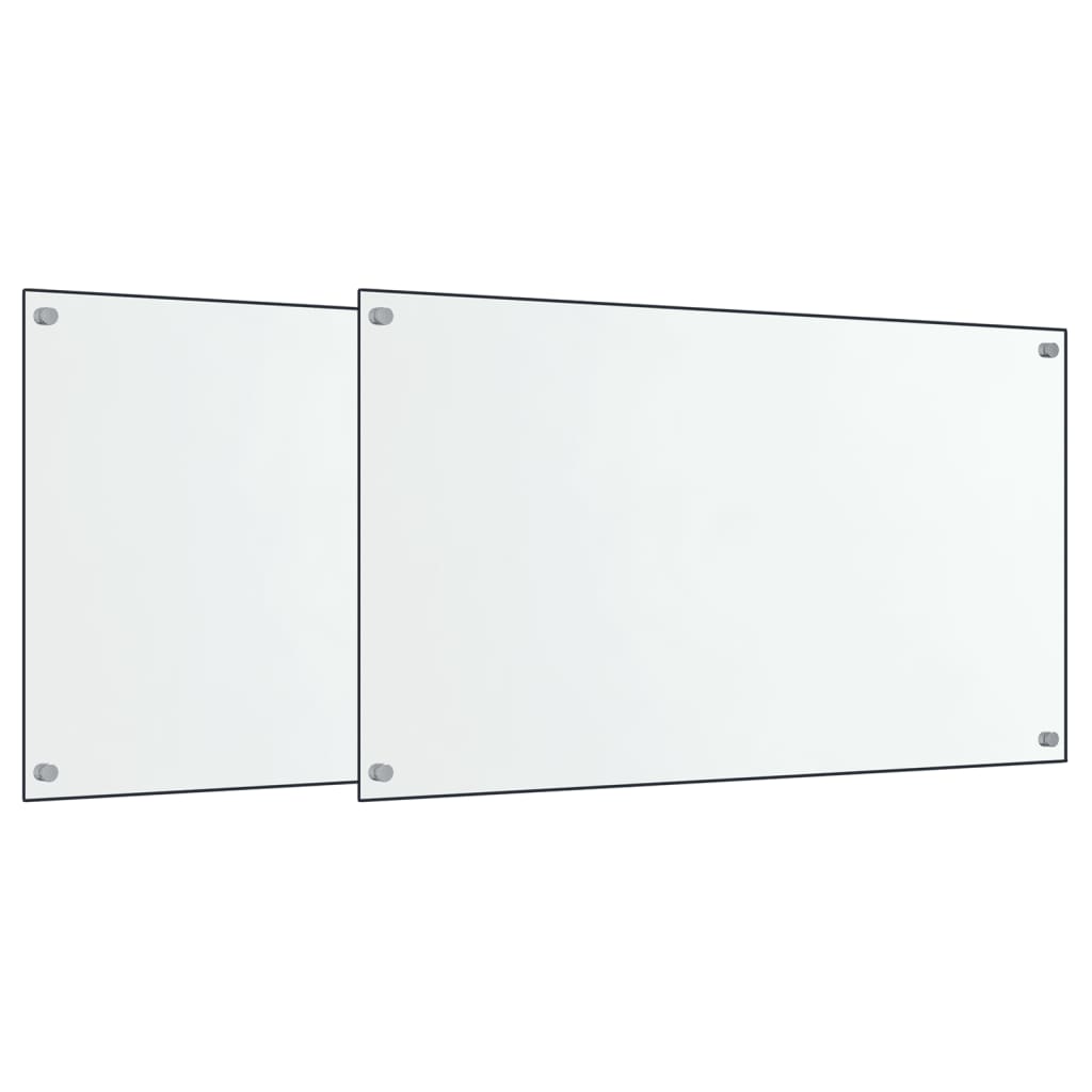 Vidaxl spatschermen keuken 2 st 70x50 cm gehard glas transparant