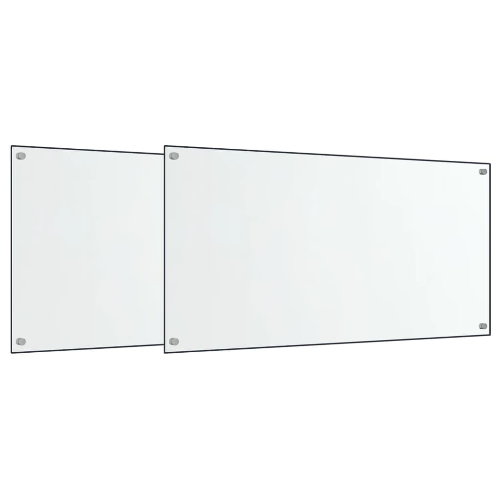 Vidaxl spatschermen keuken 2 st 80x40 cm gehard glas transparant