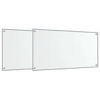 Vidaxl spatschermen keuken 2 st 80x40 cm gehard glas transparant