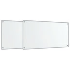 Vidaxl spatschermen keuken 2 st 80x50 cm gehard glas transparant