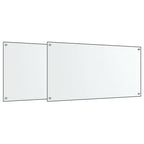 Vidaxl spatschermen keuken 2 st 80x60 cm gehard glas transparant