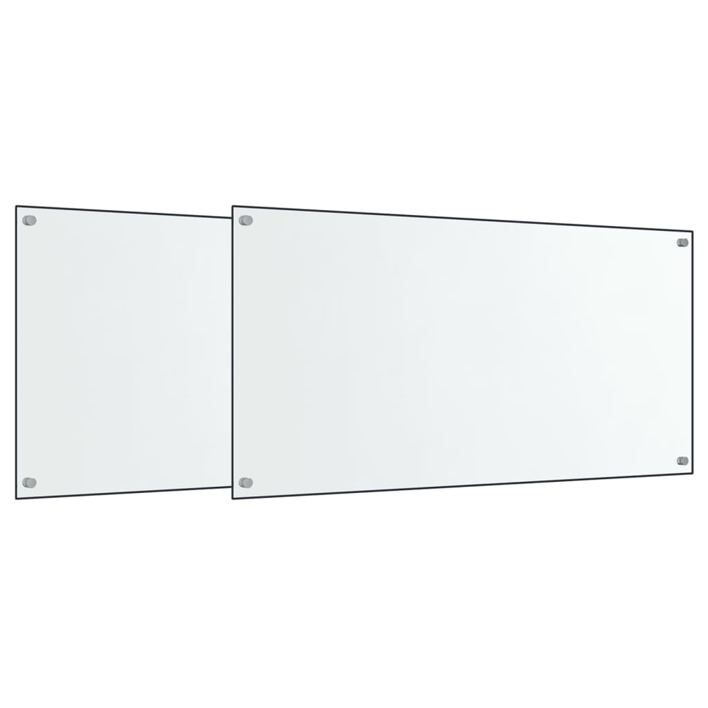 Vidaxl spatschermen keuken 2 st 80x60 cm gehard glas transparant