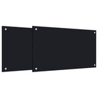Vidaxl spatschermen keuken 2 st 70x40 cm gehard glas zwart