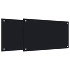 Vidaxl spatschermen keuken 2 st 70x50 cm gehard glas zwart