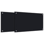 Vidaxl spatschermen keuken 2 st 70x60 cm gehard glas zwart
