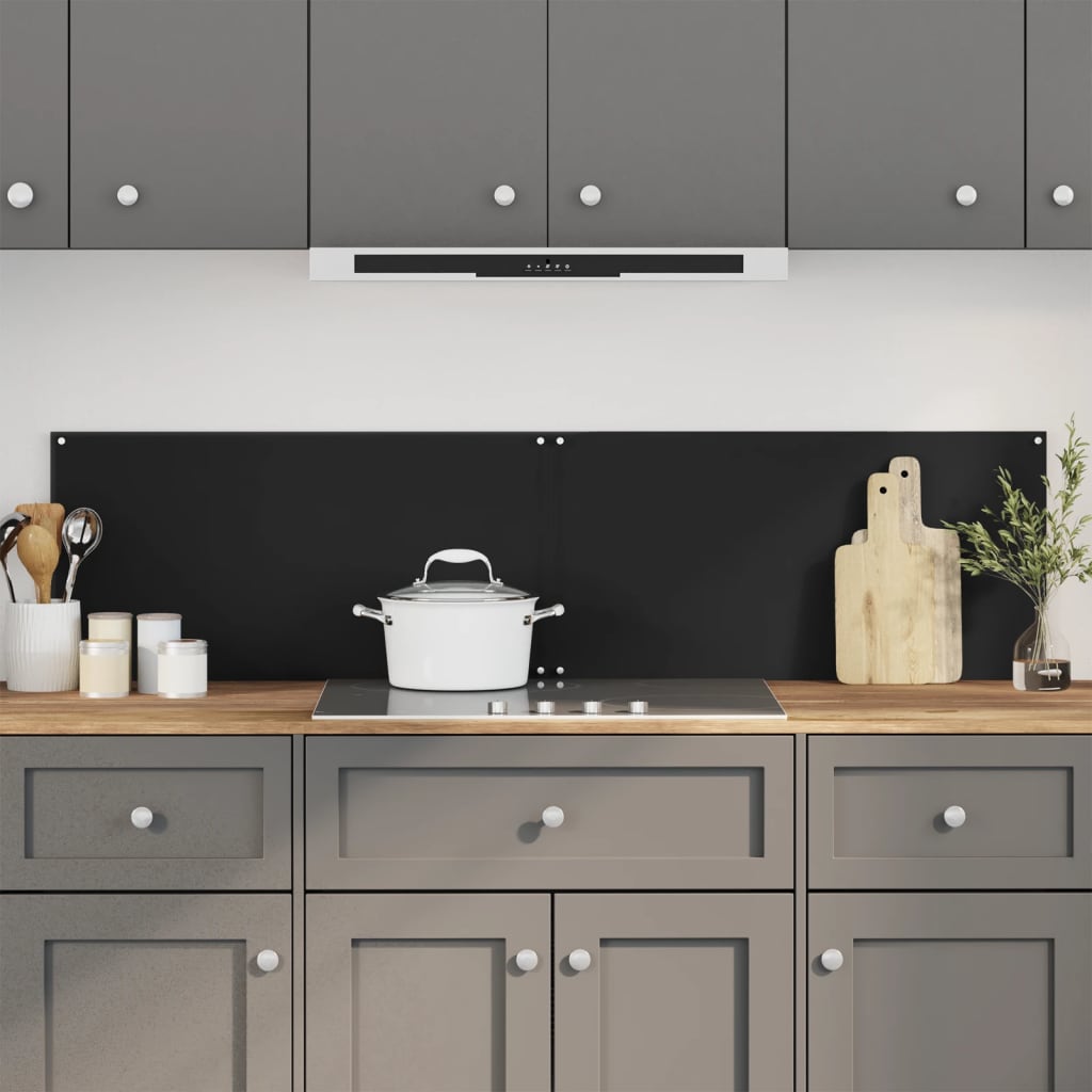 Vidaxl spatschermen keuken 2 st 80x40 cm gehard glas zwart